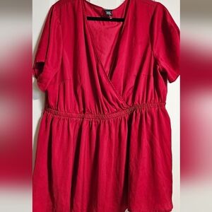 Torrid Red Wrap Blouse 2XL